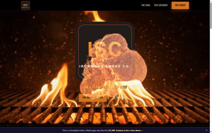Ironwood Smoke Co. demo website preview