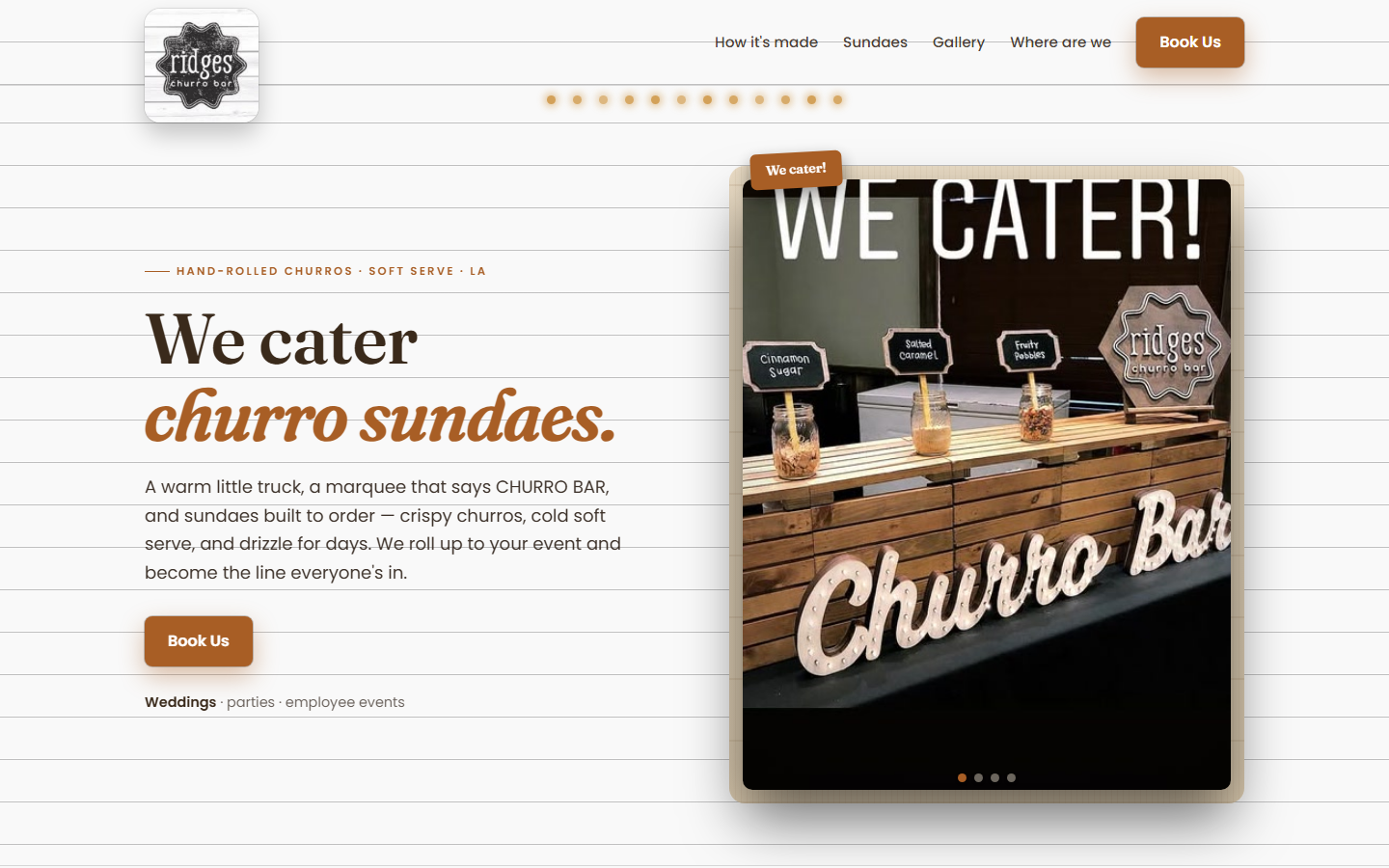 Ridges Churro Bar website