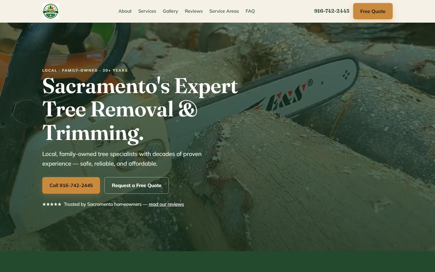 All Season Tree Service website