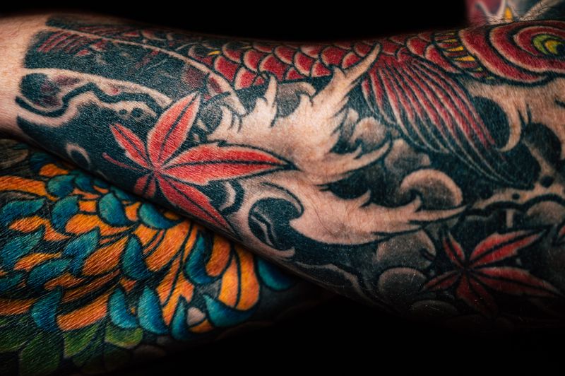 Close-up of a person with tattoos